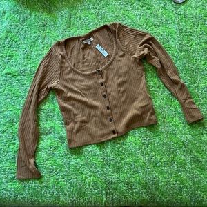 Madewell Ribbed Cardigan Crop Tee